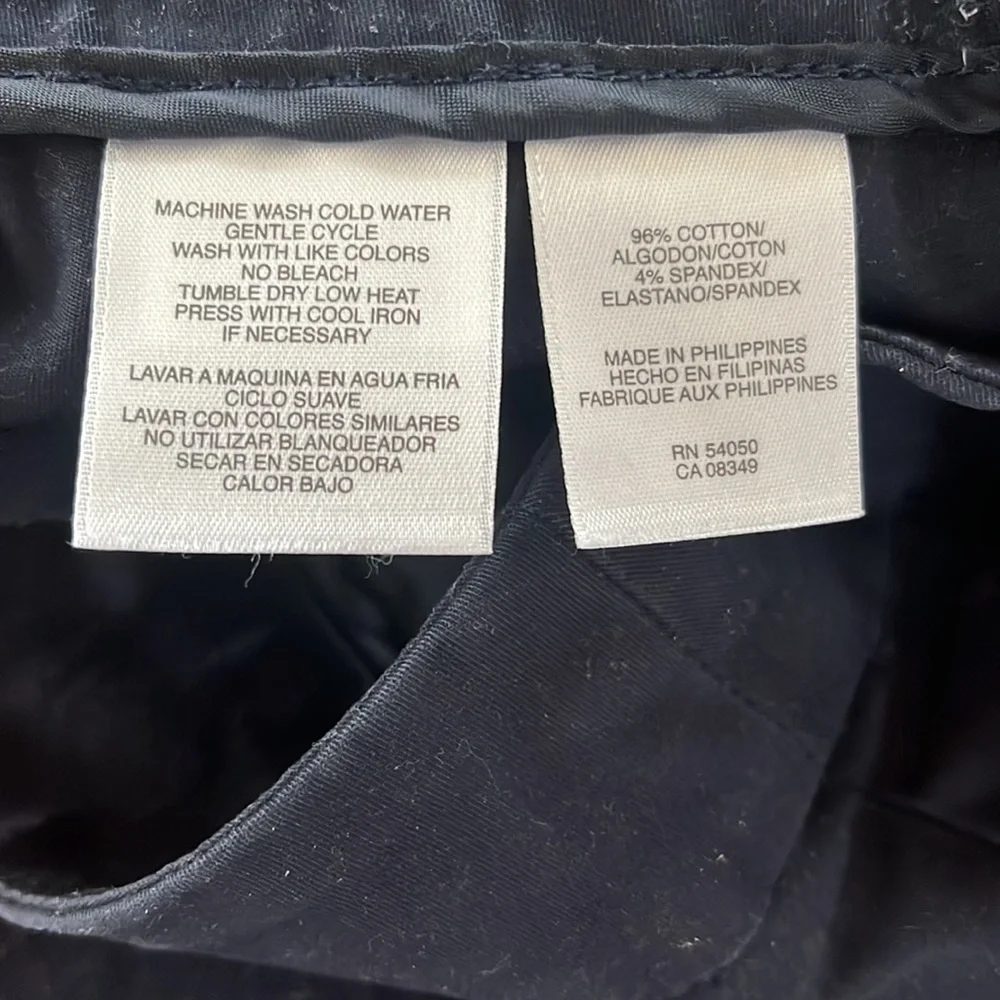 Jones New York Bermuda Shorts Navy Twill Cotton Blend Stretch Shorts w/Side Slit - Picture 12 of 13